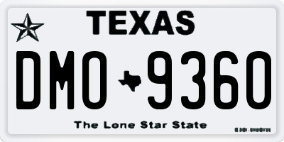 TX license plate DMO9360