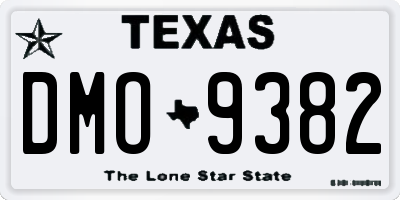 TX license plate DMO9382