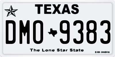 TX license plate DMO9383