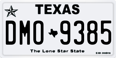 TX license plate DMO9385
