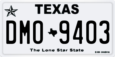 TX license plate DMO9403