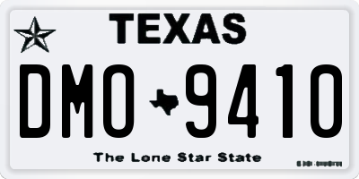TX license plate DMO9410