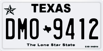 TX license plate DMO9412