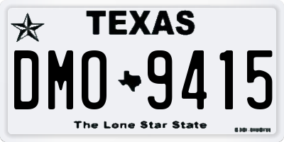 TX license plate DMO9415