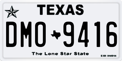 TX license plate DMO9416