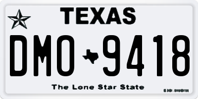 TX license plate DMO9418