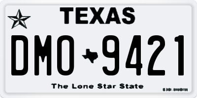 TX license plate DMO9421