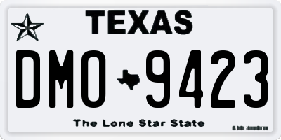 TX license plate DMO9423