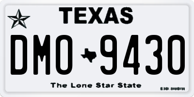 TX license plate DMO9430