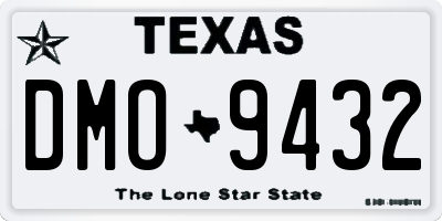 TX license plate DMO9432