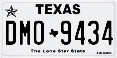 TX license plate DMO9434