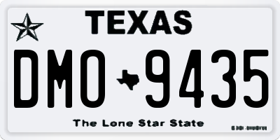 TX license plate DMO9435