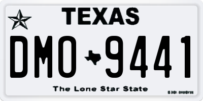 TX license plate DMO9441