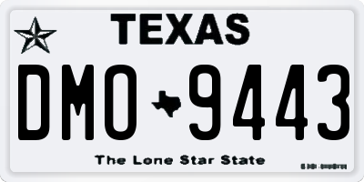 TX license plate DMO9443