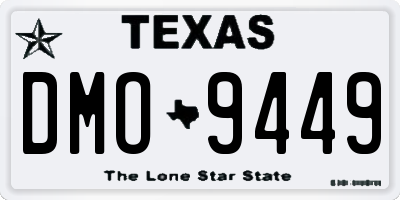 TX license plate DMO9449
