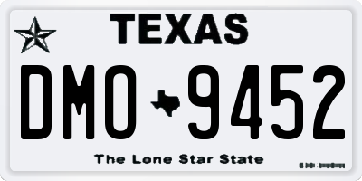 TX license plate DMO9452