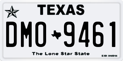 TX license plate DMO9461