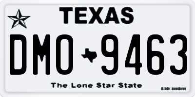 TX license plate DMO9463