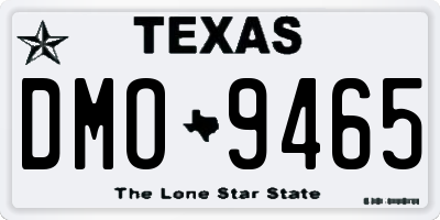 TX license plate DMO9465