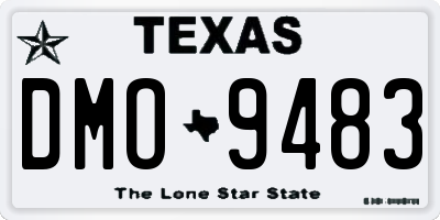 TX license plate DMO9483