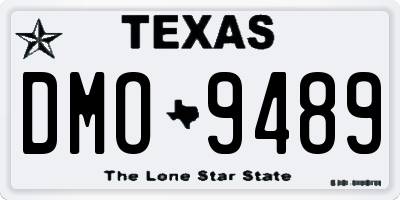 TX license plate DMO9489