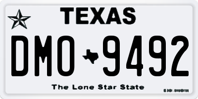 TX license plate DMO9492