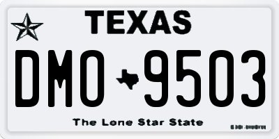 TX license plate DMO9503