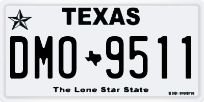 TX license plate DMO9511