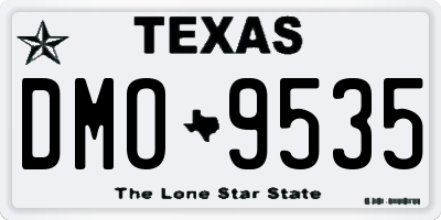 TX license plate DMO9535