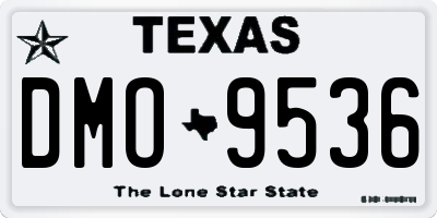 TX license plate DMO9536
