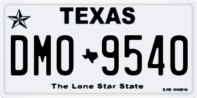 TX license plate DMO9540