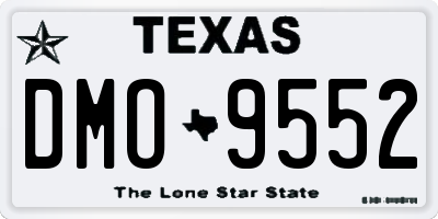 TX license plate DMO9552