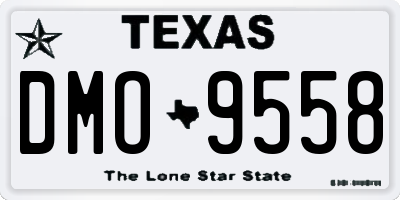 TX license plate DMO9558