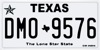 TX license plate DMO9576