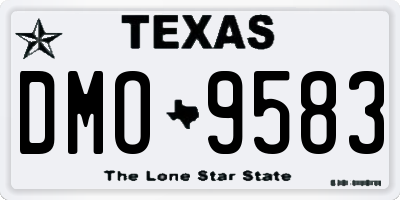 TX license plate DMO9583