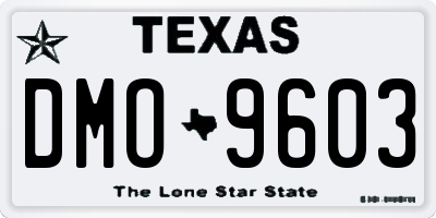 TX license plate DMO9603