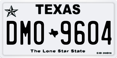 TX license plate DMO9604