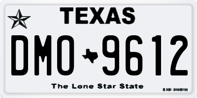 TX license plate DMO9612