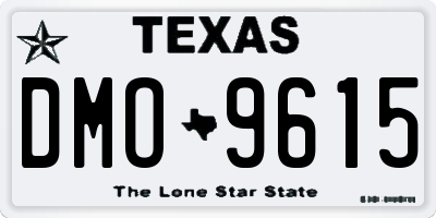 TX license plate DMO9615