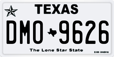 TX license plate DMO9626