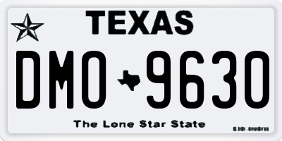 TX license plate DMO9630