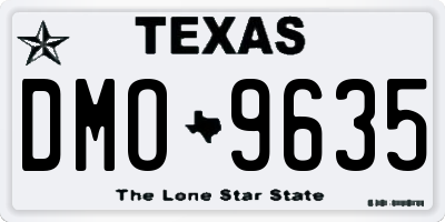 TX license plate DMO9635
