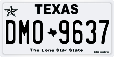 TX license plate DMO9637