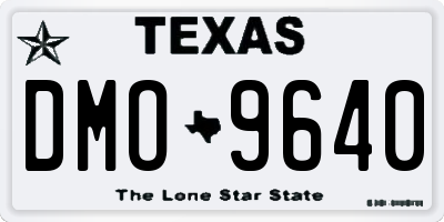 TX license plate DMO9640