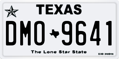 TX license plate DMO9641