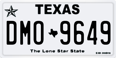 TX license plate DMO9649