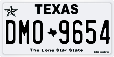 TX license plate DMO9654