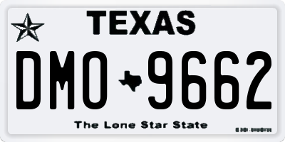 TX license plate DMO9662