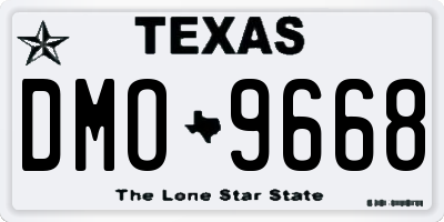TX license plate DMO9668