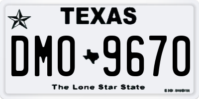 TX license plate DMO9670